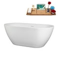 thumbnail image 2 of 59" Streamline B-244-36-WH Soaking Freestanding Tub and Tray With Internal Drain in Glossy White, 2 of 10