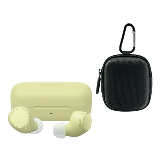Sony WF-C510 Truly Wireless Earbuds with Up To 11 Hours Battery Life (Yellow) Bundle with Earphone Case (2 Items)
