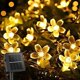 thumbnail image 1 of Guirnalda de luces solares con forma de flor de cerezo, 50 LED, 8 modos, impermeable, para exteriores, decoración navideña para jardín, patio e interior, blanco cálido [Clase energética A+++], 1 of 4