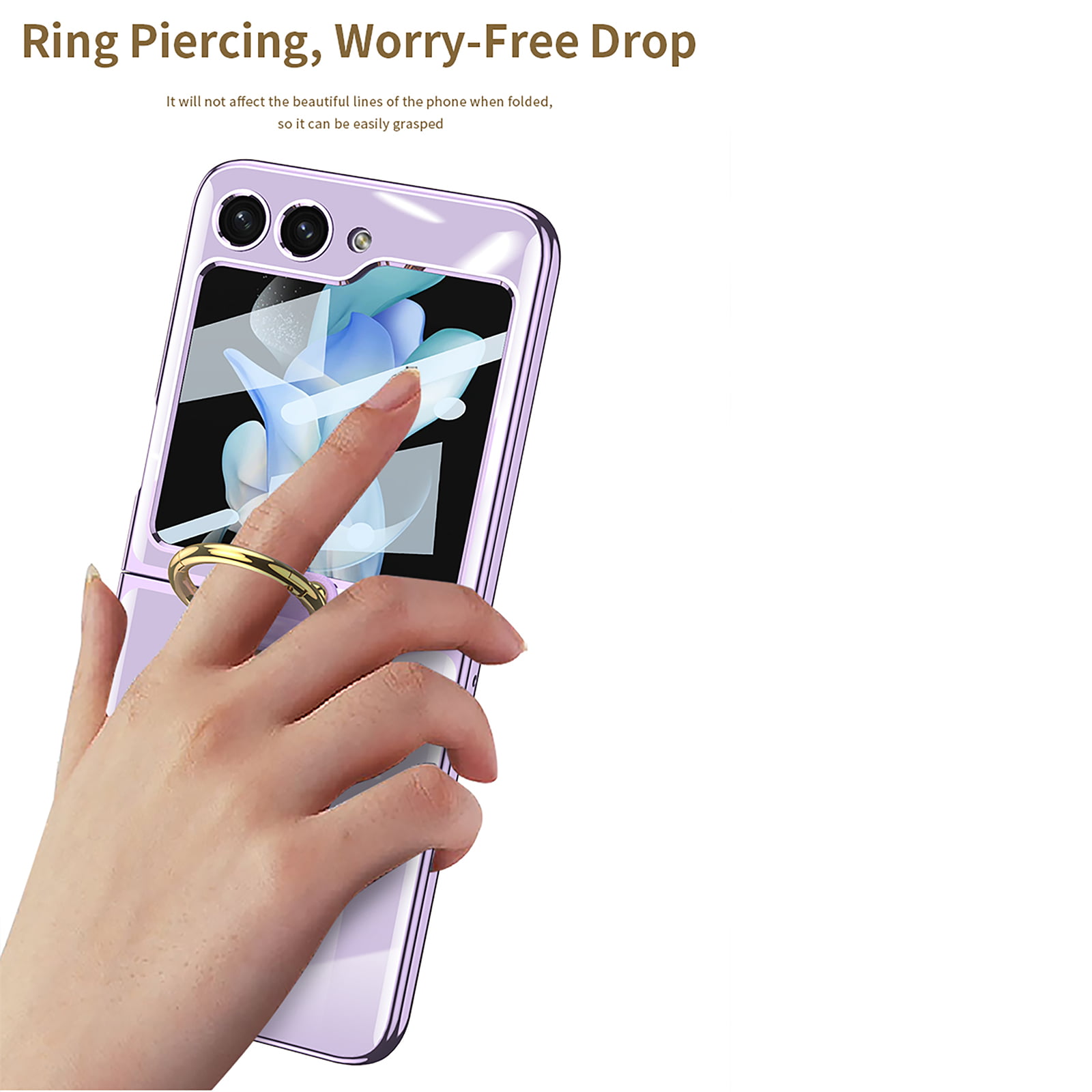 ins Laser Aurora Folding Phone Case for Samsung Z Flip 5 Galaxy Z