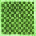 thumbnail image 1 of Ahgly Company Indoor Square Checkered Green Modern Area Rugs, 8' Square, 1 of 1