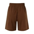 thumbnail image 5 of Charmgo Womens Shorts Clearance, Womens Cotton High Elastic Waist Pleated Ruffle Cute Shorts Beach Flowy Casual Shorts High Waist Drawstring Running Shorts for Women, Capri Pants for Women Brown, 5 of 5