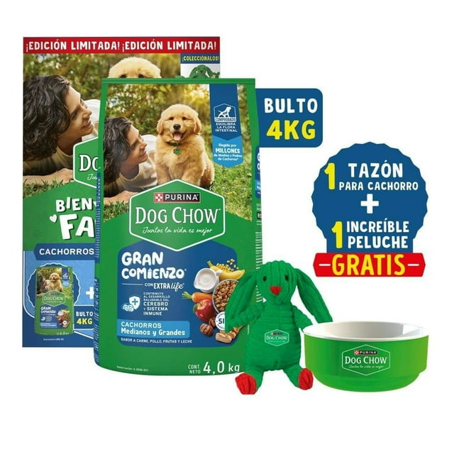Alimento para Perro Dog Chow Gran Comienzo Cachorros Medianos y Grandes Carne Pollo Frutas y Leche 4.0 kg