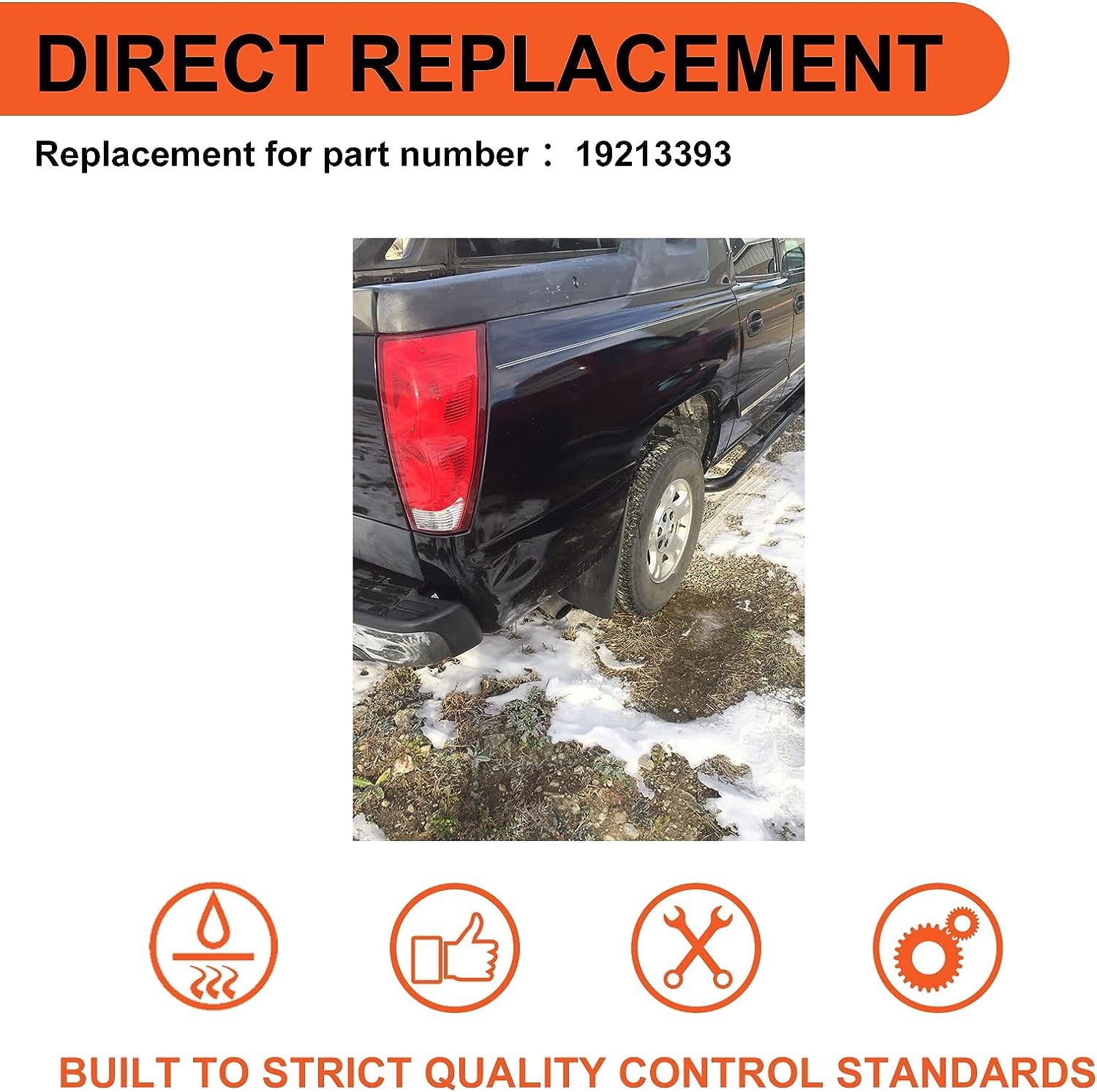 Kojem Mud Flap for 2001-2014 Chevy Chevrolet Silverado Tahoe Avalanche Suburban Replace for 19213393 Splash Guard 4PCS