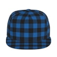 thumbnail image 2 of Balery Baseball Cap Flat Bill Hats for Men Adjustable Size for Running Workouts and Outdoor Activities All Seasons Dad Hat(Blue Black Plaid ), 2 of 9