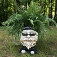 thumbnail image 2 of Homestyles 12"H Muggly Biker Motorcycle "Dude" Antique White Accent Face Humorous Planter Statue (Holds 4" Pot), 2 of 6