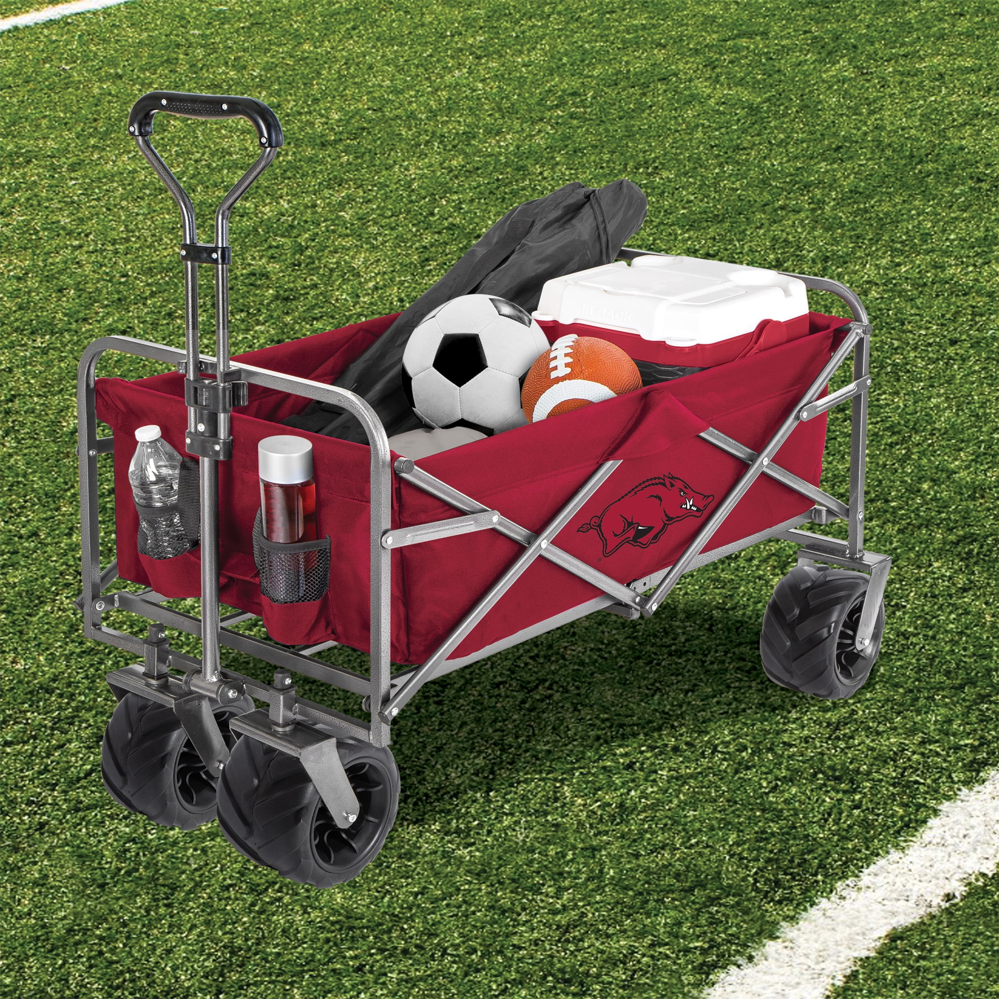 Smart Design Collegiate Heavy Duty Sports Wagon- Arkansas Razorbacks