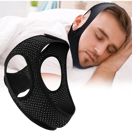 Chin Strap for Sleeping - Anti Snoring Devices - Adjustable Breathable Chin Strap for Men and Women Sleeping - Simple and Effective Stop Snoring Solution - Enjoy a Nice Evening - Black-RH08