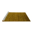 thumbnail image 2 of Ahgly Company Machine Washable Indoor Round Abstract Yellow Modern Area Rugs, 4' Round, 2 of 4