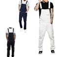 thumbnail image 3 of Men's Casual Bib Overalls Casual Solid Color Jumpsuit Jeans Suspender Pants, 3 of 3