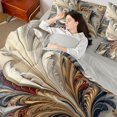 thumbnail image 5 of Manfei Baroque Scroll Twin Bedding, Embossed Bedding Comforter Set, Gold Red, Gray Reversible 7-Piece, 5 of 6