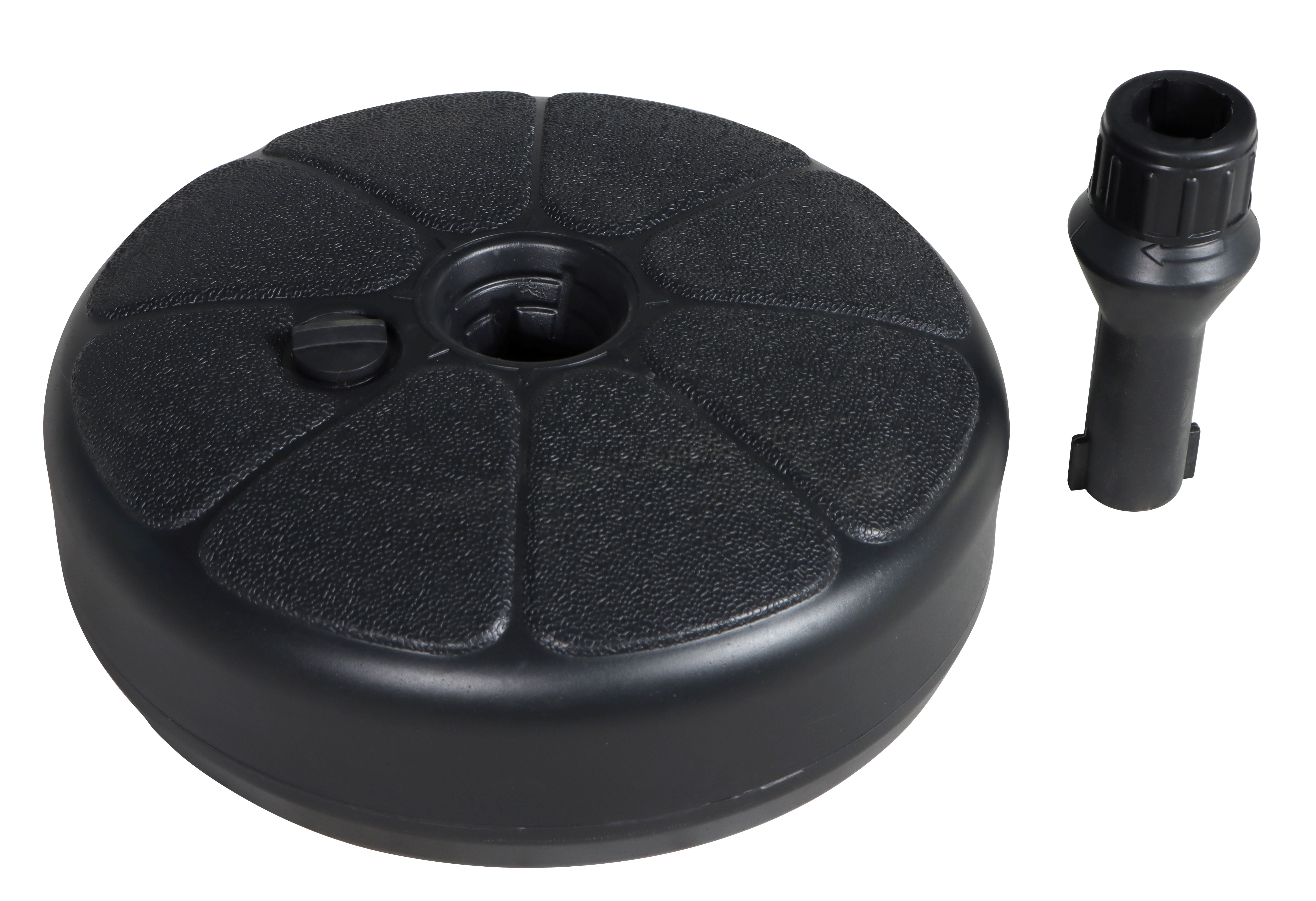 Mainstays 26lb Outdoor Fillable Round Resin Opp Umbrella Base, Black