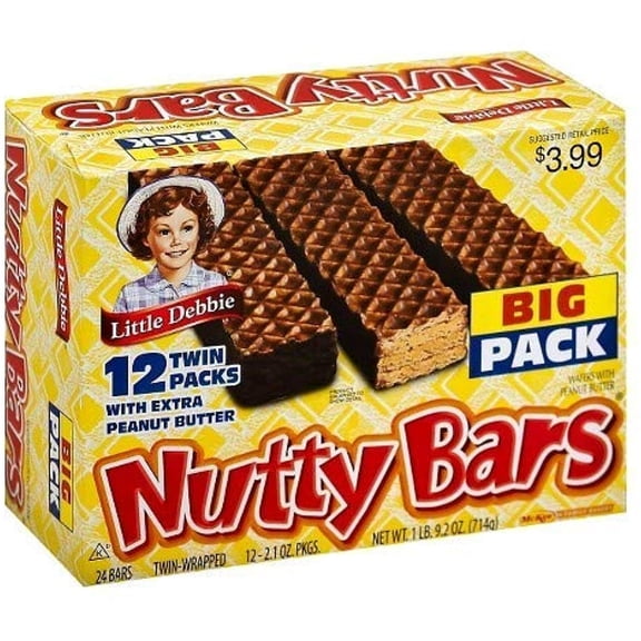Little Debbie Nutty Bars Wafer Bar 25.2 Oz (3 Boxes) by Little Debbie