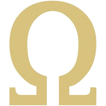 Paintable Wooden Letter, Greek Font Omega 18