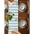 thumbnail image 2 of nqOlkjepod Aqua Stripe Nautical Table Runner 48 Inches Long Farmhouse Dress Scarves, Navy Blue Anchor Summer Coastal Dining Tablerunner for Coffee Table/Kitchen Island/Party Décor, 13" x 48", 2 of 8