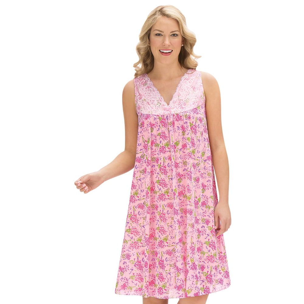 Collections Etc. - Collections Women's Floral Printed Tricot Nightgown ...