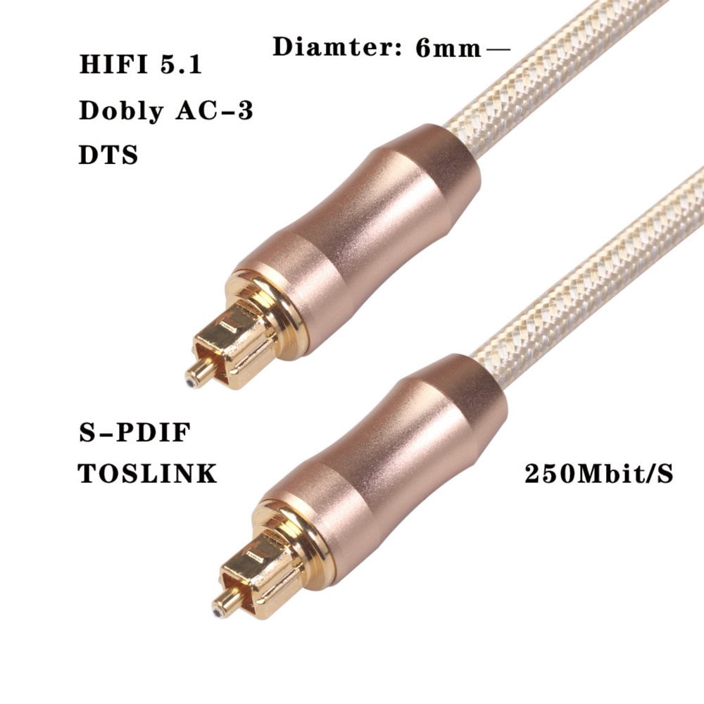 Câble Audio à Port Carré en Fibre Optique SPDIF Toslink pour Haut-Parleur Amplificateur
