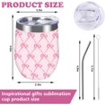 thumbnail image 2 of Pink Bow Stainless Steel Wine Tumbler with Straw and Lid 12 oz Bow Tie Coffee Mug Cute Pink Insulated Wine Tumbler for Hot and Cold Drinks Home Outdoor Office Supplies, 2 of 6