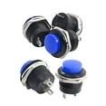 thumbnail image 4 of 5 piezas interruptor de botón pulsador momentáneo encendido apagado 2 pines 3A AC 250V 16mm botón pulsador Azul kusrkot Interruptor de botón, 4 of 7