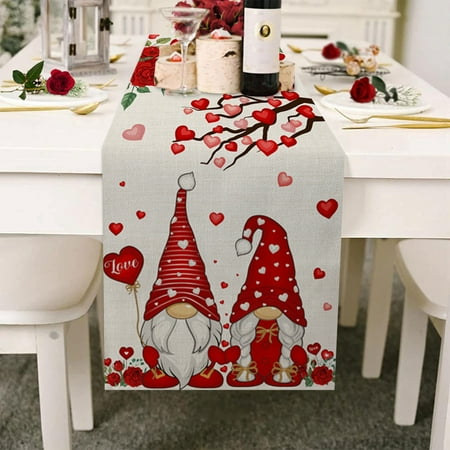 

2023 Valentines Day Wedding Red Valentine s Day Table Flag Home Decor Waterproof Tablecloth Wedding Party Doilies