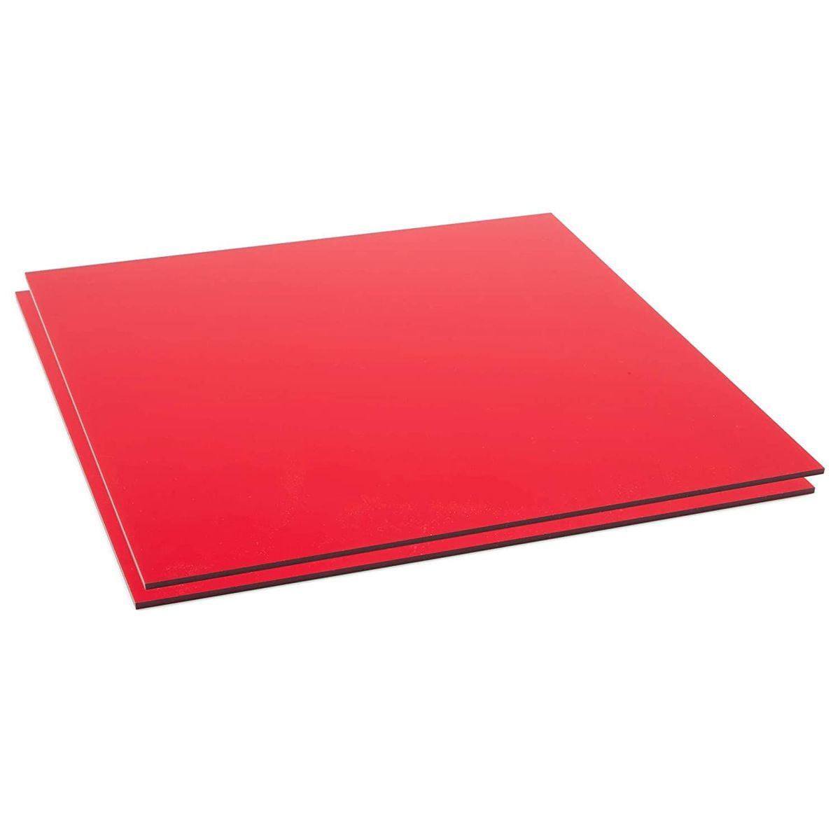 1/8 Inch Thick Translucent Red Cast Acrylic Sheet 12 x 12 Inches, 2 Pack
