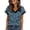 A Navy, variant on Women's Airy Loose Fit V-Neck Short Sleeve Printed T-Shirt Top for Summer Daily