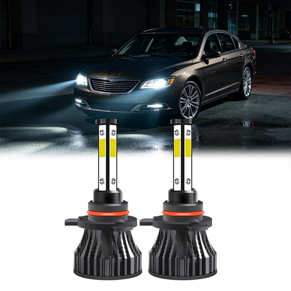 OOTBVVL 9012 LED Headlight Bulbs Set, Four sides emit 360-degree light, Low/High Beam 6000K Super Bright High power 2PCS