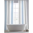 thumbnail image 6 of Light Blue Grey Stripe Semi Sheer Curtains 84 Inch Length 2 Panels Set, Modern Farmhouse Vertical Striped Sheer Kitchen Curtain Privacy Voile Window Curtain for Living Room Bedroom Rod Pocket Drapes, 6 of 7