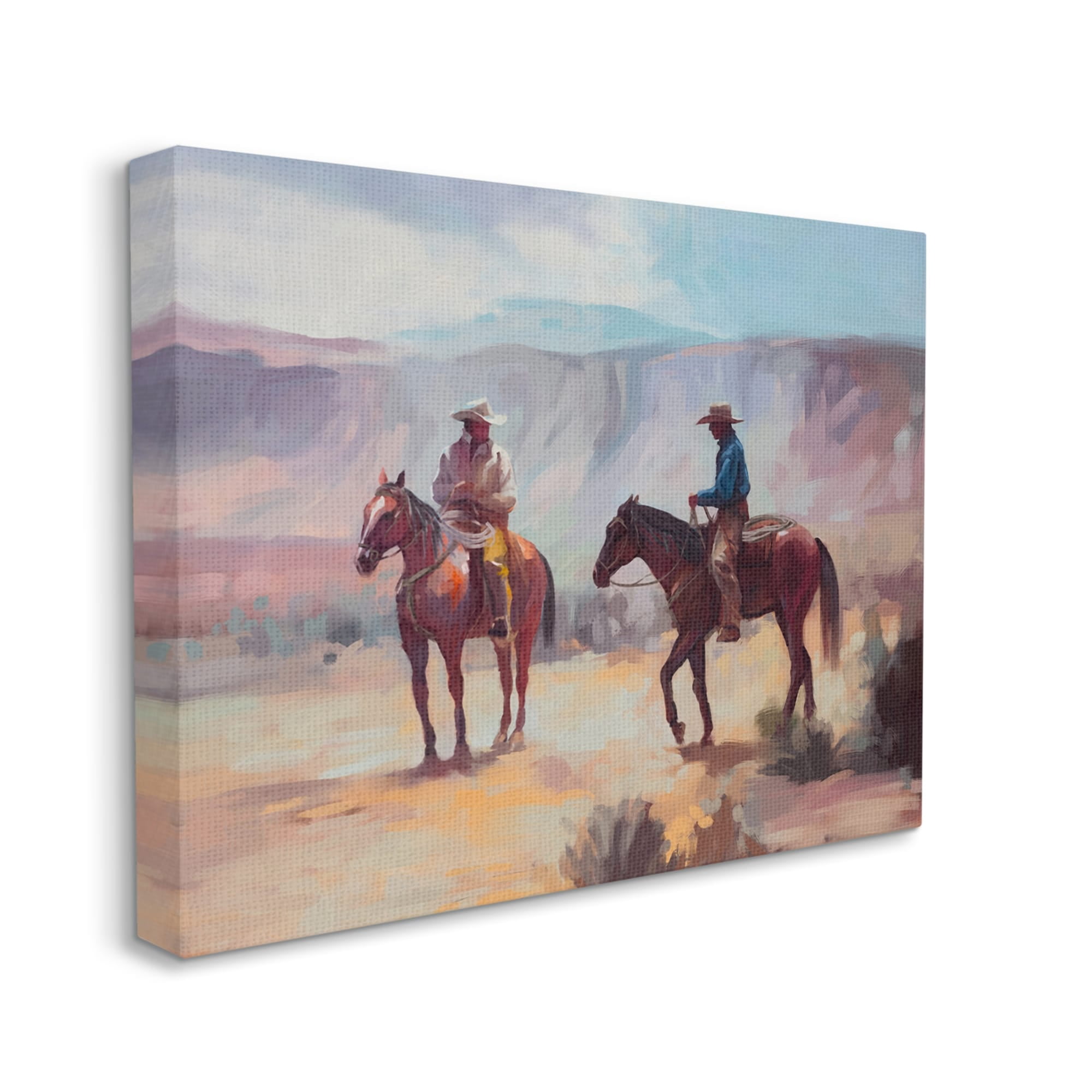 Stupell Industries Desert Cowboys Horses Landscape Animals & Insects Painting Gallery Wrapped Canvas Print Wall Art