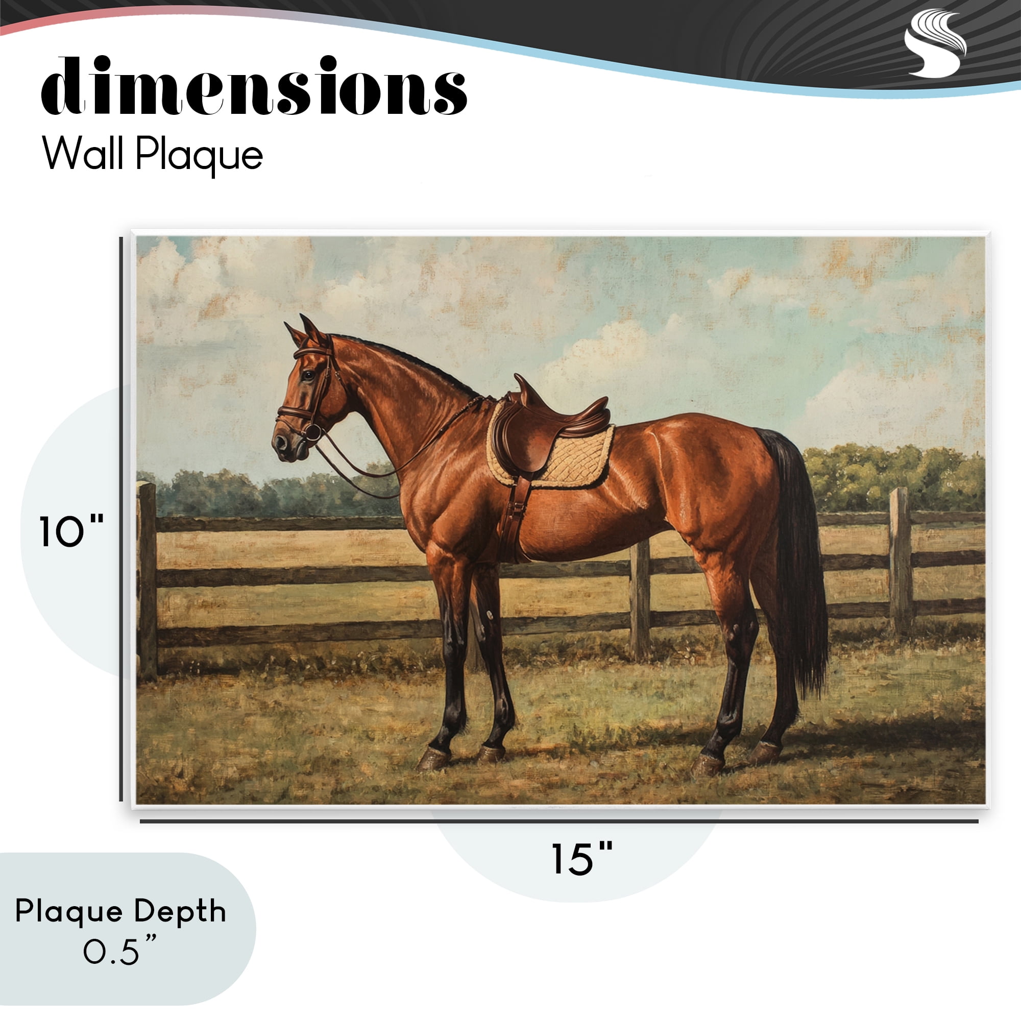 Stupell Industries Chocolate Stag Saddled in Pasture Wall Plaque Art, design by Petal Prints Design
