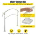 thumbnail image 4 of VEVOR Handrail Stair Railing Handrails 4-Step Handrail Fits 1 or 4 Steps Matte White Stair Rail Wrought Iron Handrail with Installation Kit Hand Rails for Outdoor Steps, 4 of 9