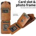 thumbnail image 5 of Allytech iPhone 11 Pro Max Case with Ring Holder & Shoulder Strap, Retro PU Leather Cards Slots Kickstand Detachable Lanyard Shockproof Wallet Case Cover for Apple iPhone 11 Pro Max - Brown, 5 of 14
