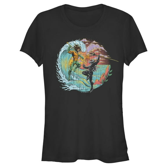 Junior's Aquaman and the Lost Kingdom Black Manta and Aquaman Graphic Tee Black Small