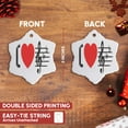 thumbnail image 3 of 3drose, Black and Red I Love B Flat Design, 3 inch Snowflake Porcelain Ornament, 3 of 7
