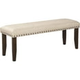 thumbnail image 1 of ZXNYH Moriville Casual Rustic Upholstered Dining Bench, Grey & Brown, 1 of 8