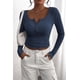 thumbnail image 5 of Camiseta PRETTYGARDEN 2025 Otoño Manga Larga Henley Azul Oscuro M, 5 of 9