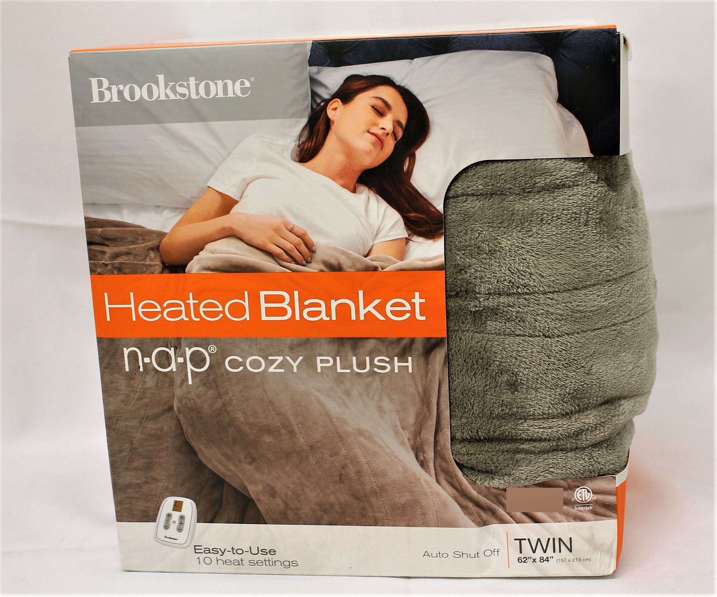 Brookstone N-A-P Cozy Plush Heated Blanket (Twin) (Light Gray) - Walmart.com