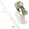 thumbnail image 4 of Sterling SIlver 925 Green Emerald Color CZ, White Zircon Band Ring, 4 of 4