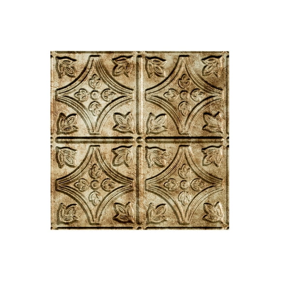Fasade Easy Installation Traditional 1 Bermuda Bronze Glue Up Ceiling Tile/ Ceiling Panel (12" X 12" Sample)