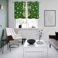 thumbnail image 5 of 2 Panels Kitchen Tier Curtains 39 Inch Length, St. Patrick's Day Grommets Window Treatment Curtain, Lucky Shamrock Gnomes Green Plaid Vintage Thermal Curtains Drapes for Living Room/Bathroom, 5 of 9