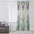 thumbnail image 3 of Butterfly Semi Sheer Curtains Drapes for Living Room, Bedroom, French Doors Window 54 Inches Long, Summer Spring Botanical Farmhouse Rod Pocket Chiffon Curtain Drapery Voile Draperies Panel, 3 of 6