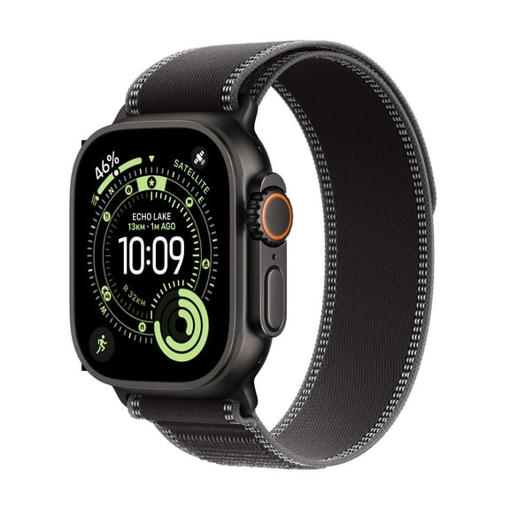 Apple Watch Ultra 3 GPS + Cellular 49mm Black Titanium Case with Charcoal Trail Loop - M/L