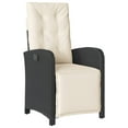 thumbnail image 2 of vidaXL 7 Piece Garden Dining Set with Cushions Black Poly Rattan, 2 of 5