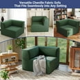 thumbnail image 2 of Koby Home Sectional Compressed Sofa Chenille Couches for Living Room, part of Corner, Color Green, 2 of 9