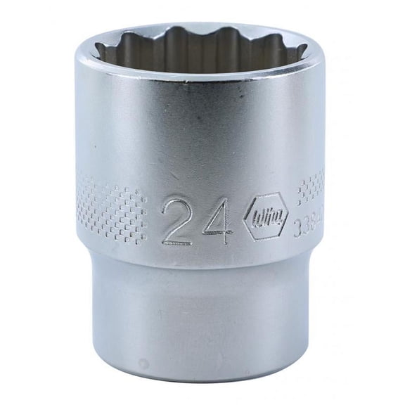 Wiha 33840 1/2 Inch Drive Socket, 12 Point, 24 mm