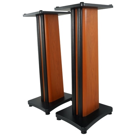 2) Rockville SS28C Premium Classic Wood Grain 28" Speaker Stands Up to 100Lbs