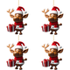 thumbnail image 1 of Alce Dibujos Animados Acrílico Navideño Con Sombrero Navidad Decoraciones Colgantes para (5), 1 of 2