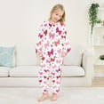 thumbnail image 5 of Fluffy Pajamas Set Fuzzy Winter Warm Pj Sets Pullover Tops and Long Pants Red and Pink Bows X-Small, 5 of 8