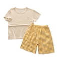 thumbnail image 1 of Zpanxa Girls Matching Sets Thin Short Sleeve Pajama Set Home Wear Air Conditioning Suit 8 Years, 1 of 7