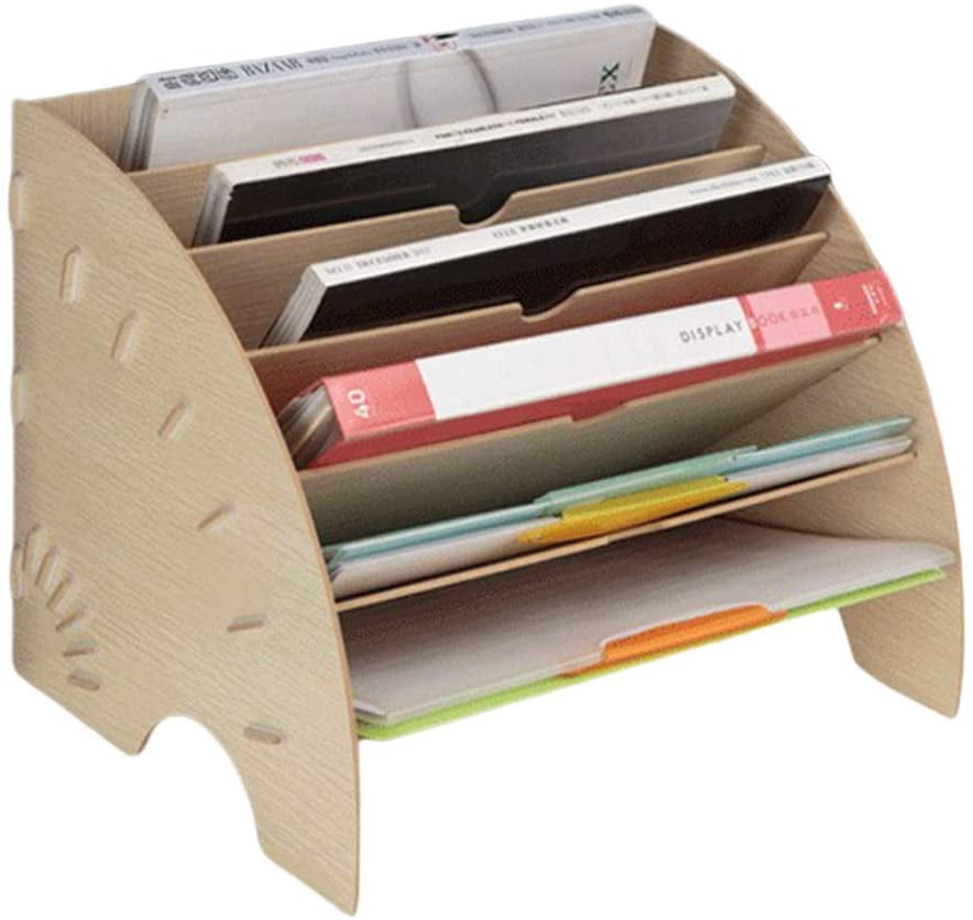 FanShaped Wooden Desktop File Holder Office Desk Organizer DIY